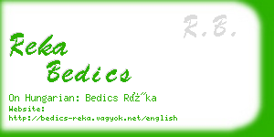 reka bedics business card